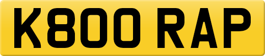 K800 RAP private number plate